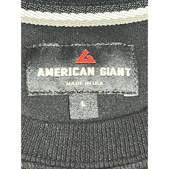 American Giant French Rib Crew Mens L Black Sweatshirt Sweater Made in USA - Picture 8 of 10